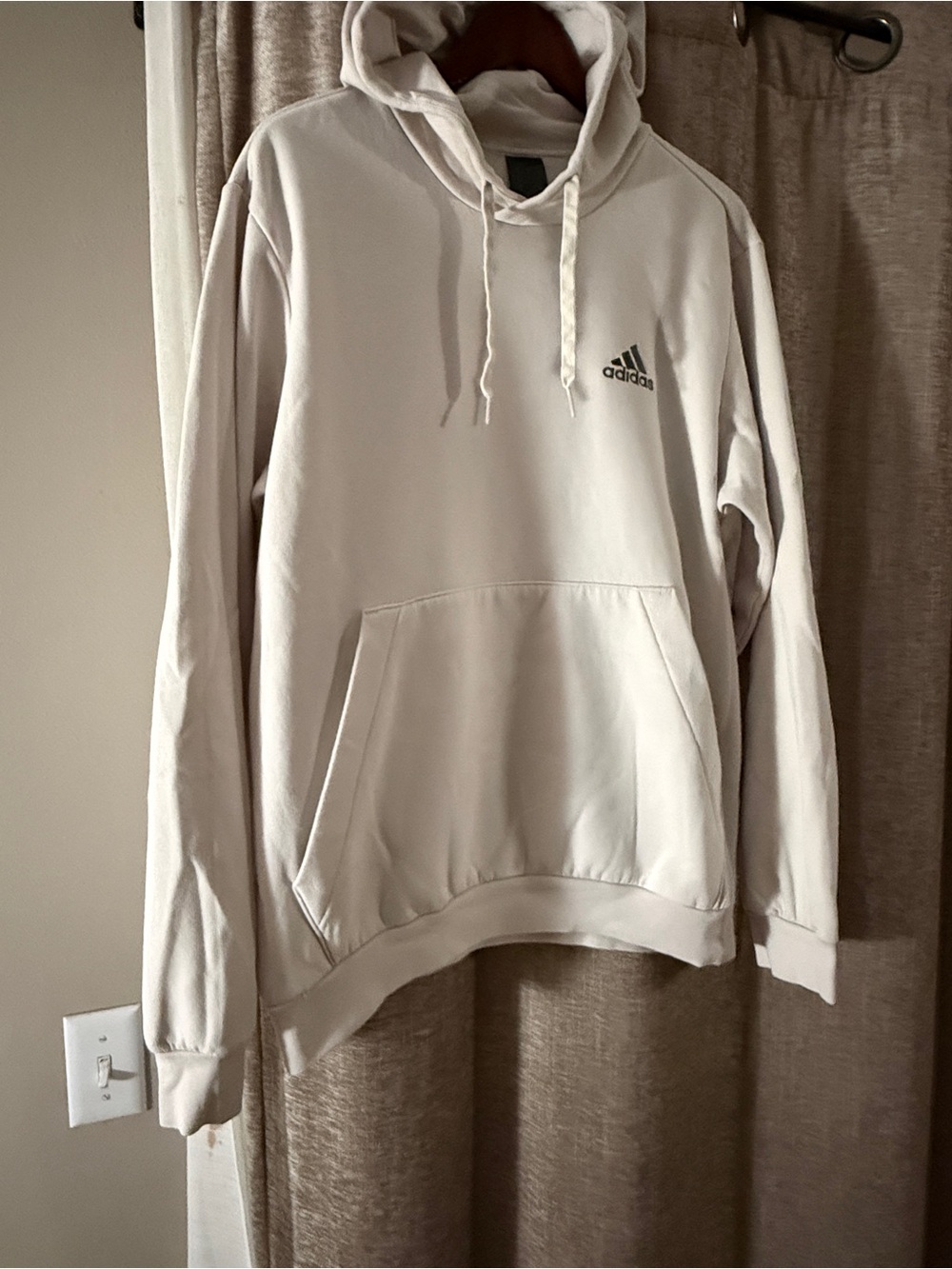 adidas Men’s Cream Pullover Hoodie with Logo